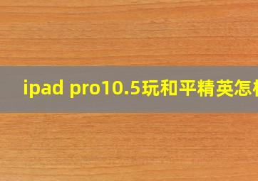 ipad pro10.5玩和平精英怎样